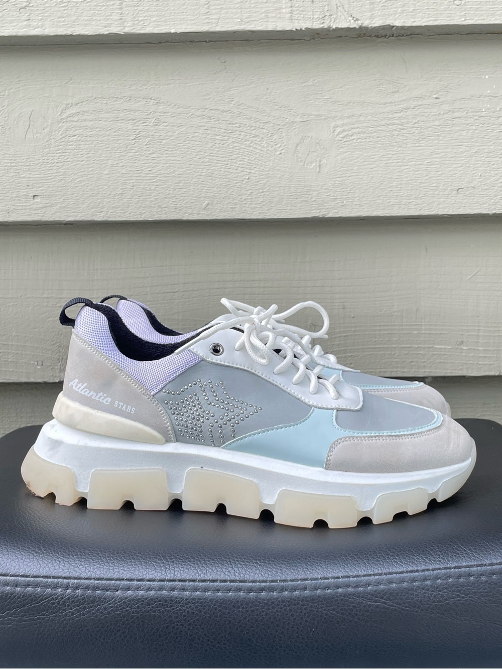 Atlantic Stars Ava Women's Grey & Light Blue Chunky Sneaker size 38 - Picture 8 of 12